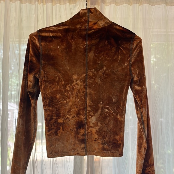 NWOT Wilfred Free Marble Velvet Orange Gold Top - Picture 5 of 6
